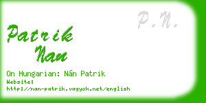 patrik nan business card